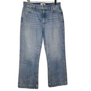 PAIGE Womens High Rise Medium Wash Pink Stitch Leenah Ankle Denim Jeans Size 30